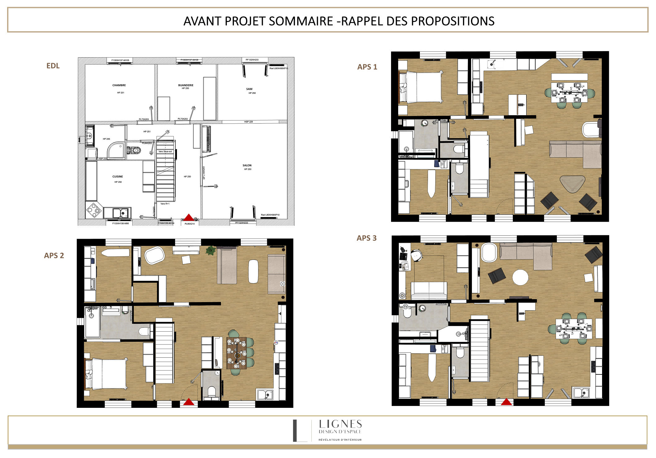 étude conception rénovation maison Île-de-France avec 3 scénarios d’implantation et optimisation des volumes